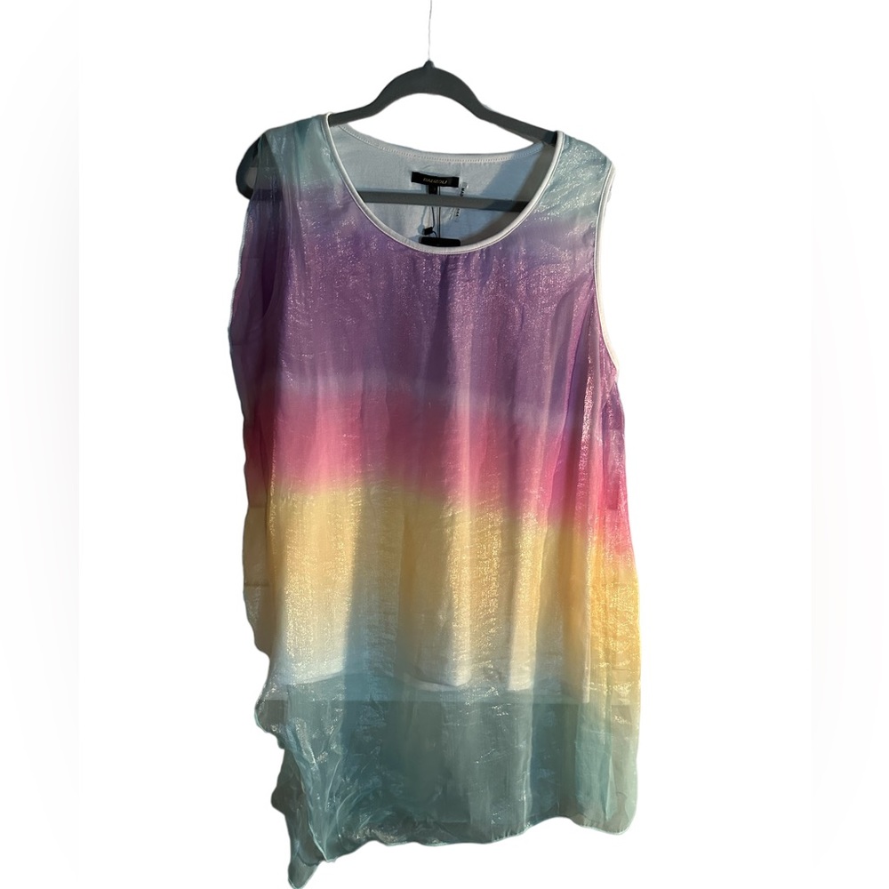 ♥️NWT RADZOLI Sheer Tunic/Dress colorful Unique Retails $60 Medium